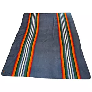 Pendleton Sherpa Fleece Blanket Huge 114”x 92” Serape Stripe Multi Color - Picture 1 of 10