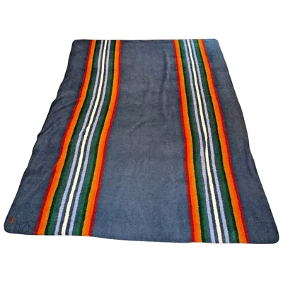 Pendleton Sherpa Fleece Blanket Huge 114”x 92” Serape Stripe Multi Color - Image 1 of 4
