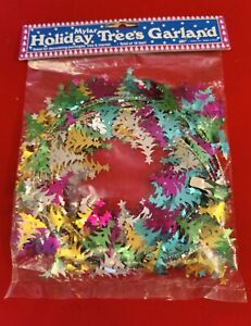 Giftco Inc Mylar Holiday Trees Metallic 18 ft. Garland VINTAGE Multicolor NOS