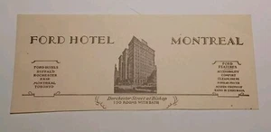 Membrete cortado Ford Hotel Montreal Canadá ilustrado - Imagen 1 de 7