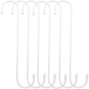 6 Pack 12 inch Extra Large S Hooks White Heavy Duty Plant Hanging Hooks Long ... - Picture 1 of 6