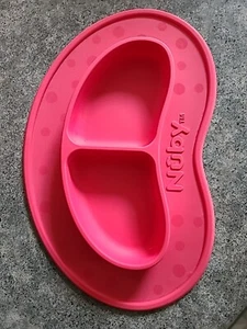 NUBY Silicone Mat Divided Dish No Spill Dishwasher Microwave Red  - Picture 1 of 2