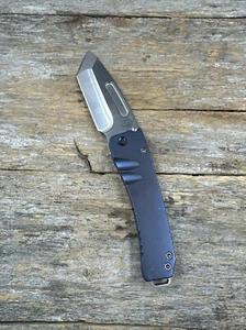 Medford Midi Marauder Knife S45vn (Tum) & Ti Handles (Blue)  Flamed Hrdwr - Picture 1 of 10