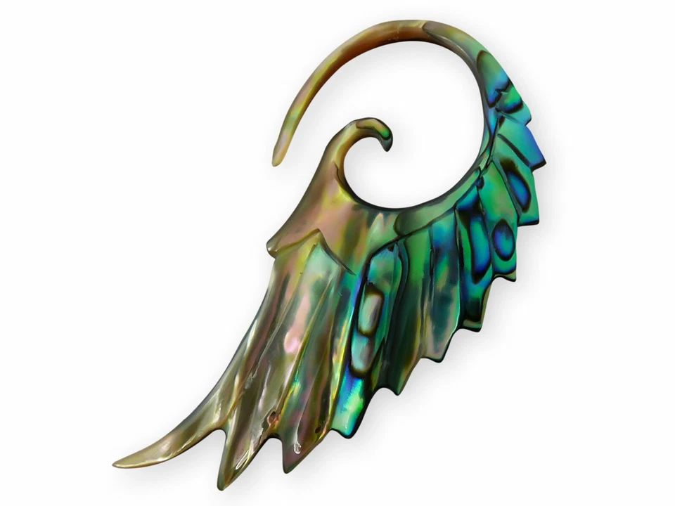 Paua Muschel Perlmutt Engelsflügel Expander ohrringe plug tunnel piercing horn - Bild 1 von 2