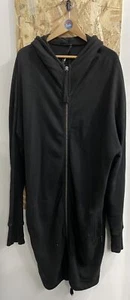 Damir Doma Silent Black Long Line Hoodie Jacket Zip Front Extra Large - Picture 1 of 7