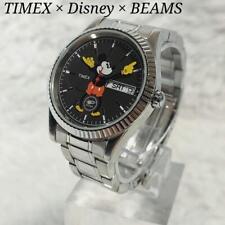 TIMEX x Disney x BEAMS Men’s Watch Quartz Analog Round Black 32mm Mickey Mouse