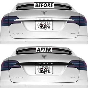 Superposición de apagón Chrome Delete para Tesla Model X 2016-21 borde trasero maletero - Imagen 1 de 5