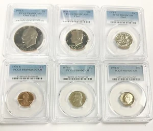 Juego de prueba S 1976 graduado PCGS PR 69 camafeo profundo completo sin circular lote de 6 monedas - Imagen 1 de 12