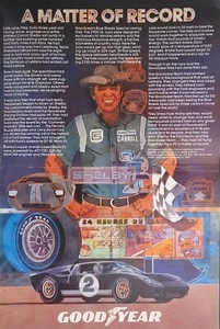 1978 Good Year Fold Out Centerfold Ad Carroll Shelby Ford GT40 - Bild 1 von 1