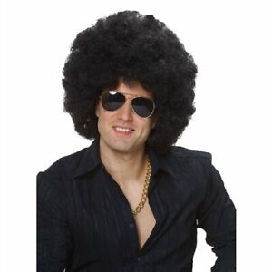 70's Afro Wig Black Synthetic Hair Full Curly Costume Wig
