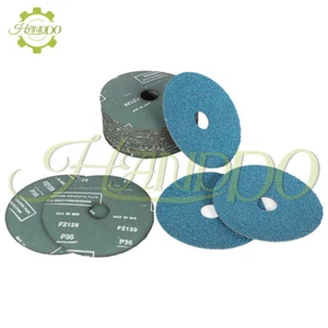 Pack 25 5" × 7/8" Zirconia Resin Fiber Disc Grinding and Sanding Discs 36 Grit - Picture 1 of 10