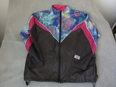 Vintage Reebok Jacket Womens Large Black Blue Gore Windstopper Made in USA Zip - Image 1 of 4