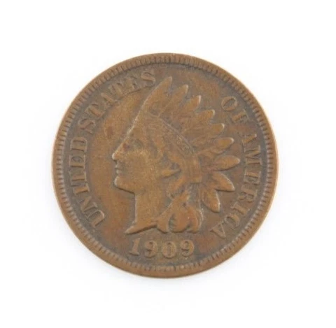 1909-S Indian Head Cent Penny 1c (VF) Very Fine Condition Cover