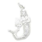 Mermaid holding a harp sterling silver charm .925 x 1 Mermaids charms