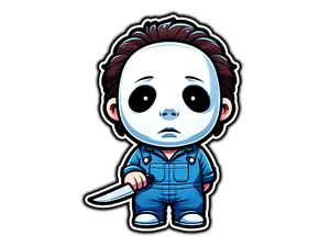 #1262 Michael Myers Chibi Halloween Adhesivo Impermeable Vinilo Calcomanía Troquelado Coche - Imagen 1 de 1