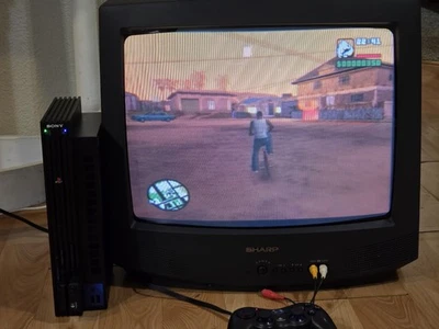 Sharp 19 inch CRT TV w A/V inputs retro gaming Model 19R-M100 No Remote - Image 1 of 4