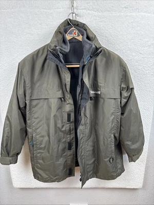 Timberland Performance Men’s Zip Jacket Olive Green Removable Fleece Lining Hood - Image 1 of 4