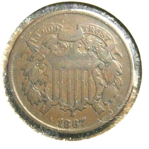 elf Two Cents   1867  5F25 - Picture 1 of 2