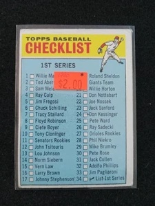 1966 Topps Baseball Card #34 1st series checklist Item 2 UNChecked VG - Bild 1 von 2