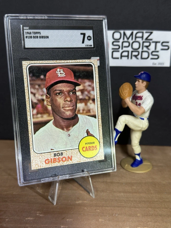 Bob Gibson - 1968 Topps Baseball #100 - Classificação SGC 7 - Linda cópia - Imagem 1 de 4