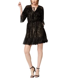 Rachel Zoe Womens Metallic Textured Surplice Dress - Picture 1 of 3