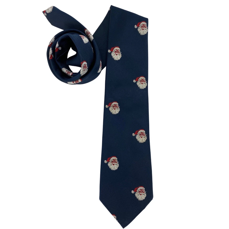 Corbata Brittania Para Hombre Azul Marino Papá Noel Vacaciones Navidad Corbata Poliéster 57" Foto 1 de 4