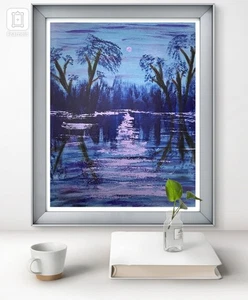 Original Art "Landscape 13" 11x14 Canvas Expressionism Abstract Design Home Art - Picture 1 of 7