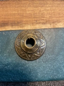 Antique Brass 19th Cent Style Escutcheon for drawer pull 1.5" x 1/2" 5/16" hole - Picture 1 of 5