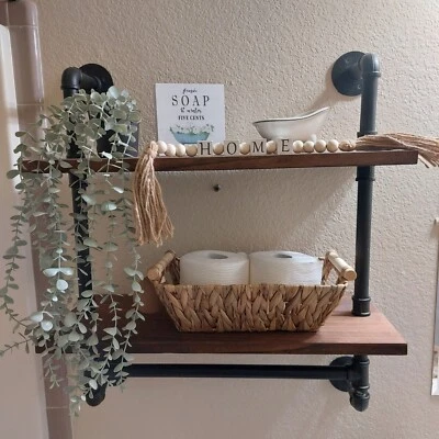 Small Braided Hyacinth Basket with Wood Handles Farmhouse Coastal Decor Storage - Image 1 of 4