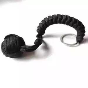 Paracord Keychain With Steel Ball Backpack Outdoor Survival Monkey Fist Durable - Picture 1 of 4