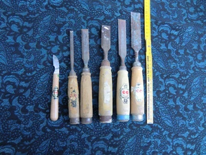5 kirschen stechbeitel gebraucht plus 1schnitzmesser kirsche - Bild 1 von 4