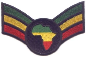 50 Pcs RASTA Africa Map in (GYR) V Embroidered Patches 3.9"x2.5" iron-on - Picture 1 of 1