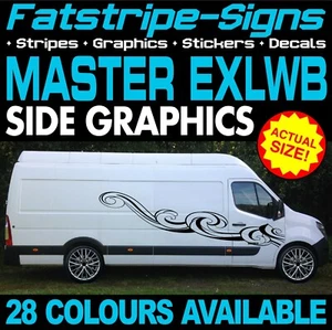 para adaptarse RENAULT MASTER EXLWB L4 PEGATINAS GRÁFICAS RAYAS CALCOMANÍAS CÁMPER FURGONETA - Imagen 1 de 2