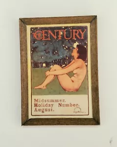 1898 Midsummer Holiday Nude Magazine Cover Wood Frame 1:12 Dollhouse Miniature - Picture 1 of 4