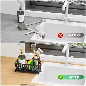 Cisily Sponge Holder for Kitchen Sink, Sink Caddy High Brush Holder Kitchen Sink - Picture 1 of 5