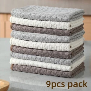 8pcs Reusable Microfiber Absorbent Kitchen Cleaning Rags Car Washing Cloths - Picture 1 of 7