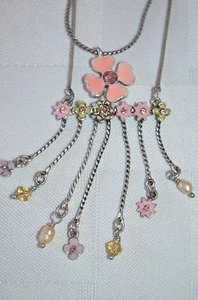 Pilgrim double chain enamel and Swarovski crystal necklace price $15 - Picture 1 of 4