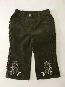 NWT GYMBOREE GIRLS CORDUROY SPARKLE PANTS WINTER PRINCESS 12-18 MONTHS GREEN  - Picture 1 of 3