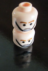 2 LEGO Star Wars Minifig, Head Male Brown Eyebrows and Black Chin Strap Pattern