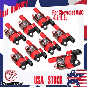 Set of 8 Round Ignition Coil Pack For GMC Chevy Silverado1500 Tahoe 4.8/5.3L V8 - Picture 1 of 11