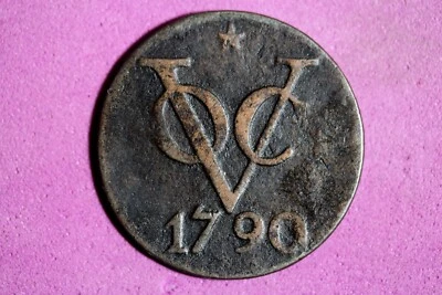 Moeda de cobre 1790 Índias Orientais Holandesas 2 duitos #M22902 - Imagem 1 de 2