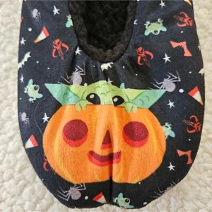 LFL Damen Yoda Halloween schwarz orange grün Hausschuhe mit Griff Größe 8/9 - Bild 1 von 7