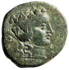 Thrace, Maroneia AE27 "Dionysos Portrait & Standing, Grapes" VF Green Patina