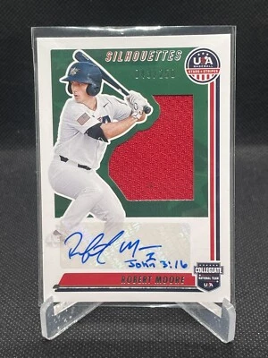 Robert Moore 2022 Panini Stars & Stripes Silhouettes Relic Auto #043/250 Brewers - Image 1 of 2