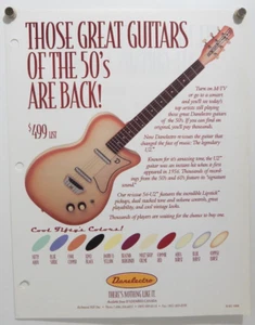 DANELECTRO Vtg 1998 ELECTRIC GUITAR Catalog Insert Brochure Case Candy - Imagen 1 de 2