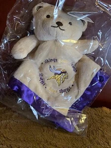 Minnesota Vikings Baby Security Bear Blanket, NFL Officially Licensed 14X14 in - Picture 1 of 1