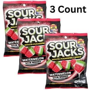 Sour Jacks Wassermelone 3 Stück Mund Puckering Sour Wedges - Bild 1 von 2