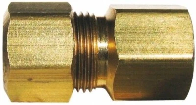 CerroBrass 7/8" Tube OD x 3/4 Thread Brass Compression Tube Female Connector 2PK - Image 1 of 3