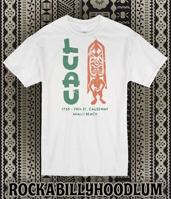 Retro Tiki T Shirt Bar Mug Restaurant Lounge The Luau Miami Beach FL - Image 1 of 4