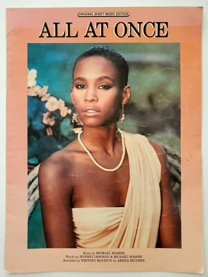 All At Once Whitney Houston 1985 Piano Voice Sheet Music Guitar Pop Fake Book - Image 1 of 4